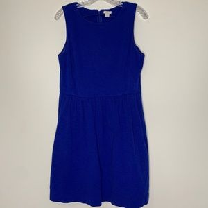 J Crew Ponte Blue Fit and Flare Sleeveless Dress M